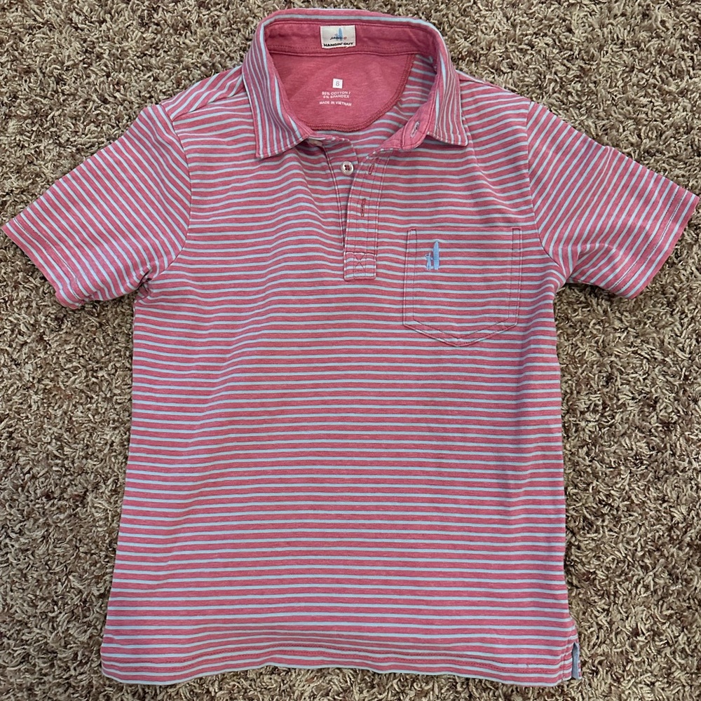 Boys Johnnie-O hanging out polo medium 8 stretchy material